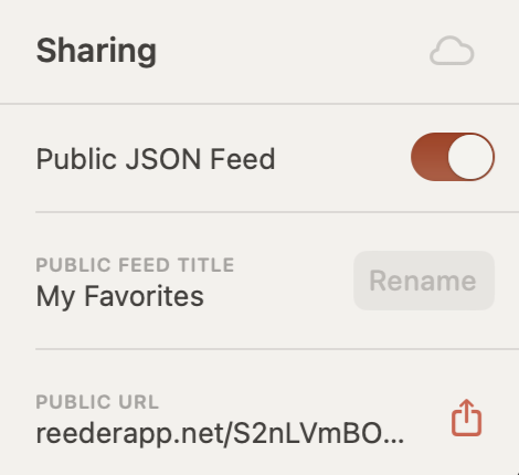 Shared Feed Settings